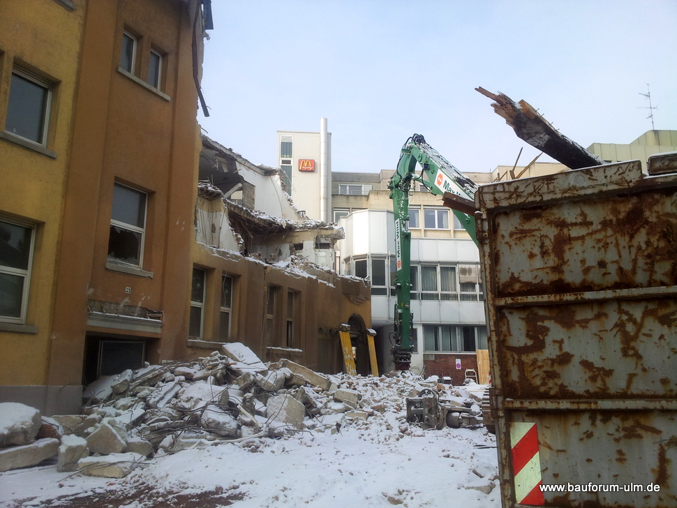 Ulm Wohn- und Einkaufsquartier Sedelhöfe  Abriss der Bestandsbebauung Februar 2013 (4)