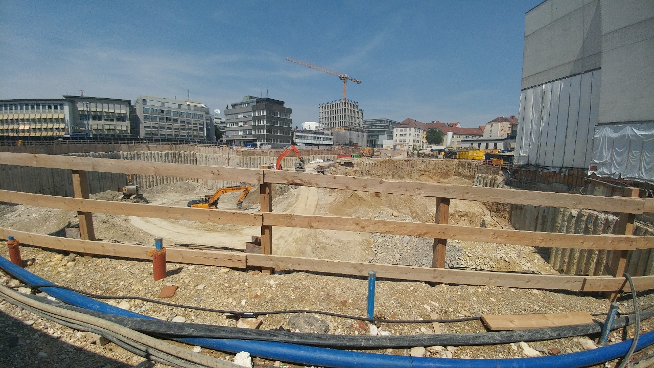 Ulm Sedelhöfe Baugrube Juni 2017