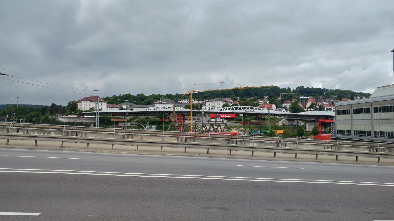 Neubau Straßenbahnbrücke Linie 2 Ulm Juli 2017