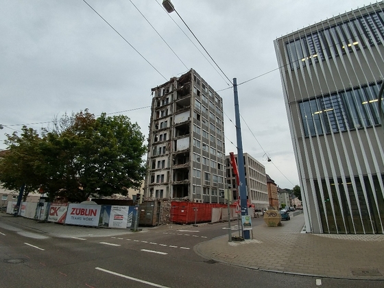 Ulm Abriss Justizhochhaus Olgastrasse Juli 2017