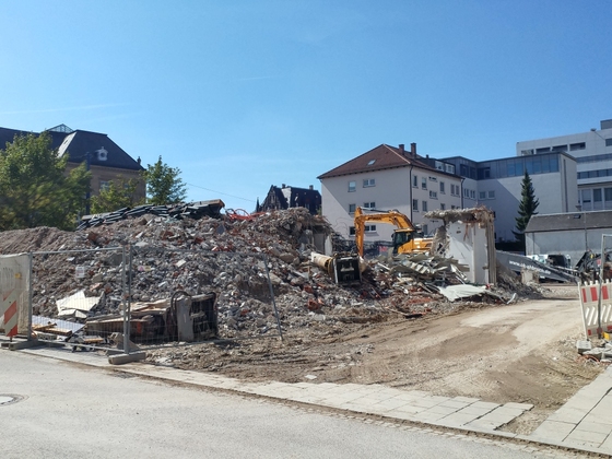 Ulm Abriss Justizhochhaus Olgastrasse September 2017