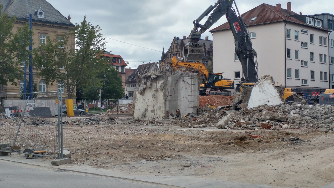 Ulm Abriss Olgastrasse Justizhochhaus  September 2017