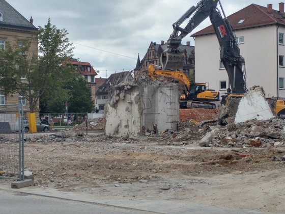 Ulm Abriss Olgastrasse Justizhochhaus  September 2017
