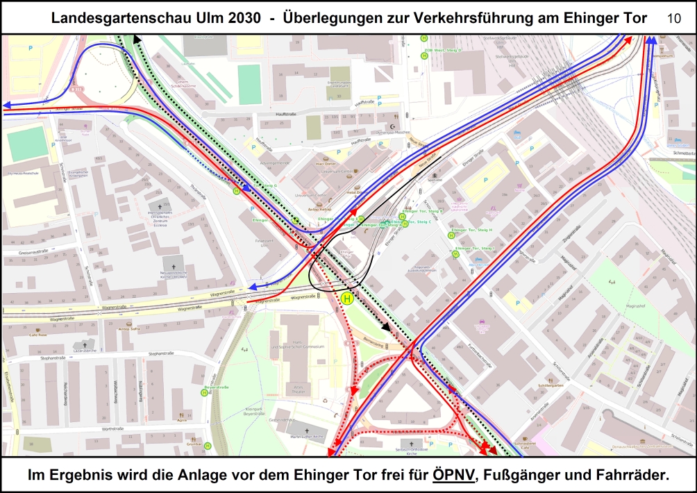 LGA Ulm 2030 - Überlegungen zur Verkehrsführung am Ehinger Tor 10 17x12cm