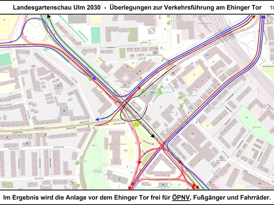 LGA Ulm 2030 - Überlegungen zur Verkehrsführung am Ehinger Tor 10 17x12cm