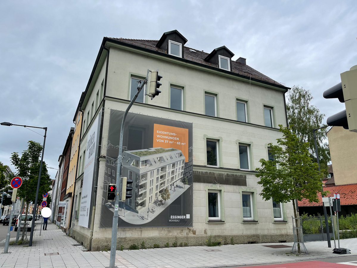 Neu-Ulm, Abriss Gaststätte Grüner Baum , Neubau, Juli 2021