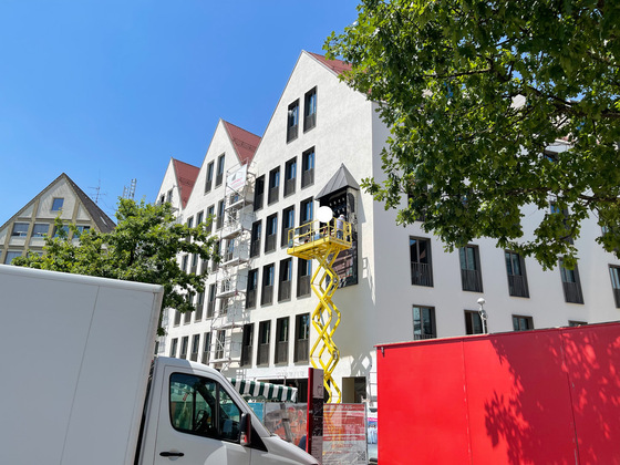Ulm, Neubau, Hotel am Münsterplatz, Juli 2022