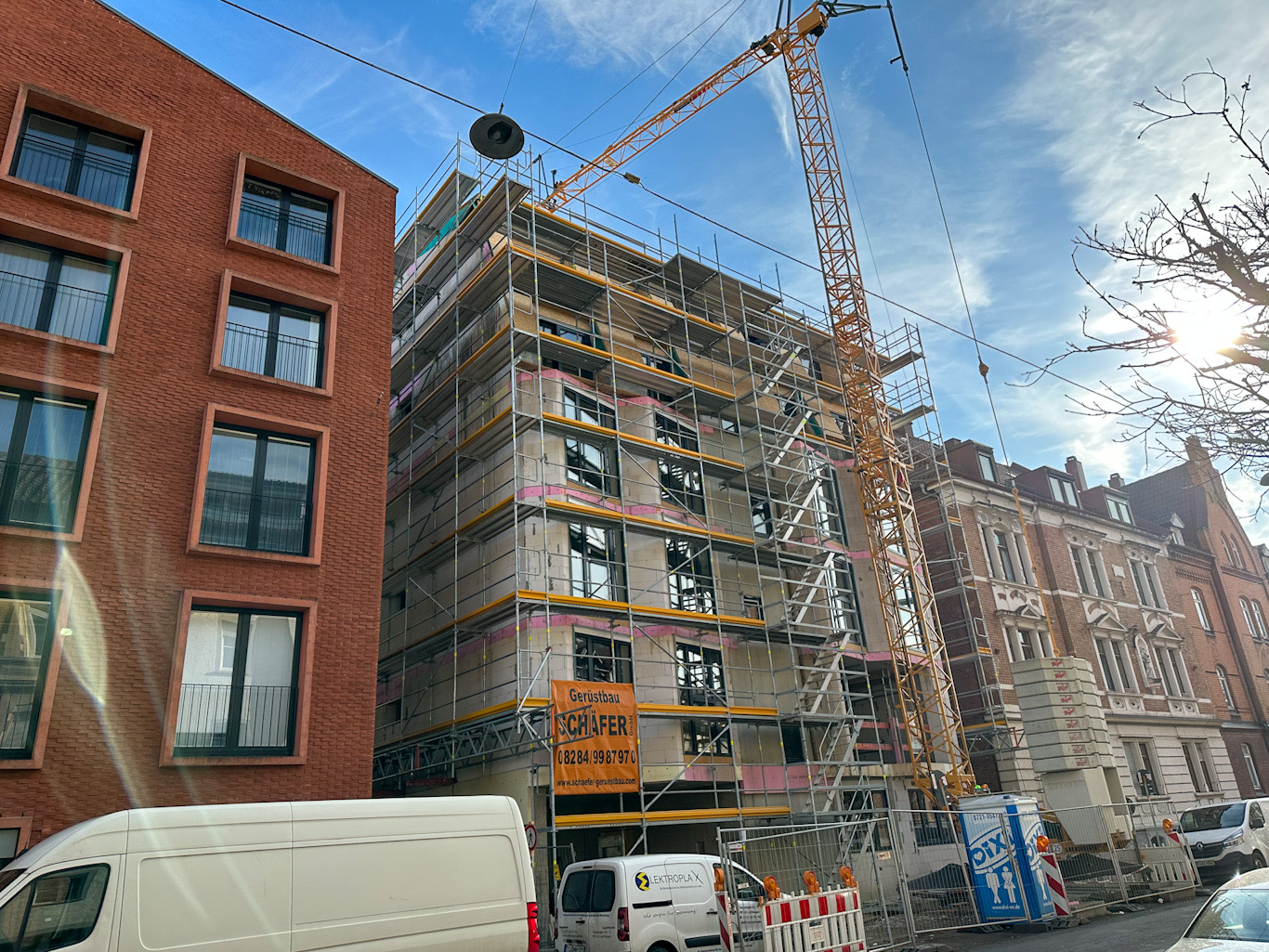 Neu-Ulm, Neubau, Schützenstraße, Februar 2023
