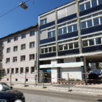Geschäftsgebäude Karl-/Ensingerstraße Abriss April 2019